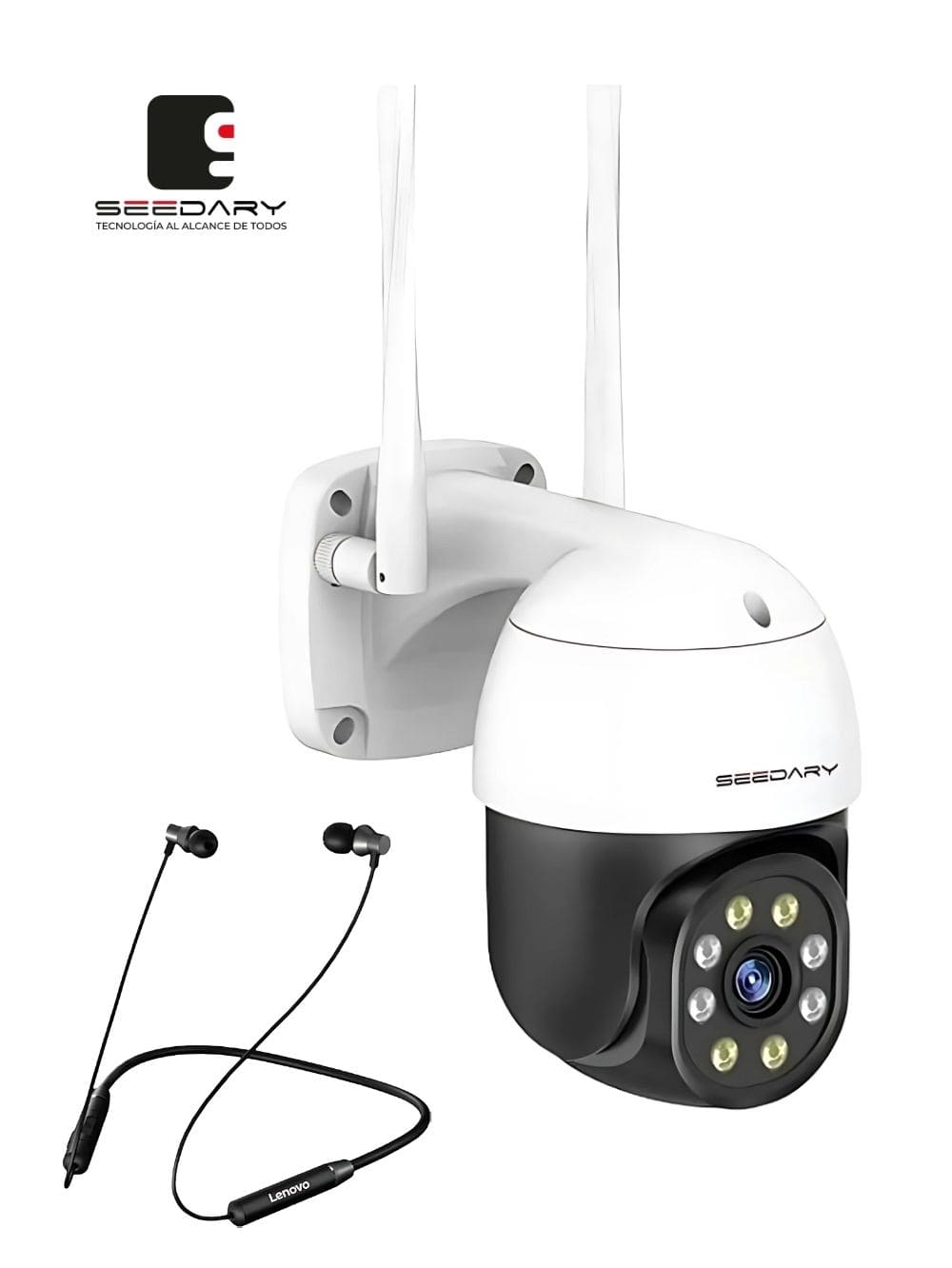 Cámara PTZ WiFi Exterior de 3MP - GRATIS Audífonos bluetooth Lenovo 1 Cámara PTZ WiFi Exterior de 3MP - GRATIS Audífonos bluetooth Lenovo