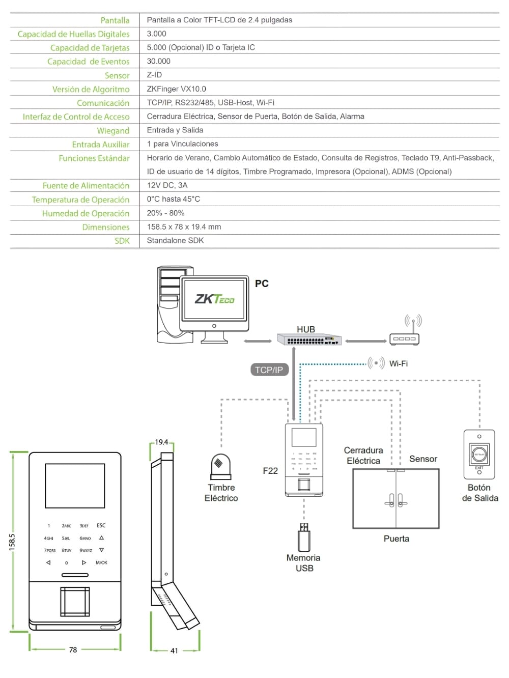 Terminal Biométrica Ultradelgada para Gestión de Asistencia y Control de Acceso Básico 5 Terminal Biométrica Ultradelgada para Gestión de Asistencia y Control de Acceso Básico - Imagen 5