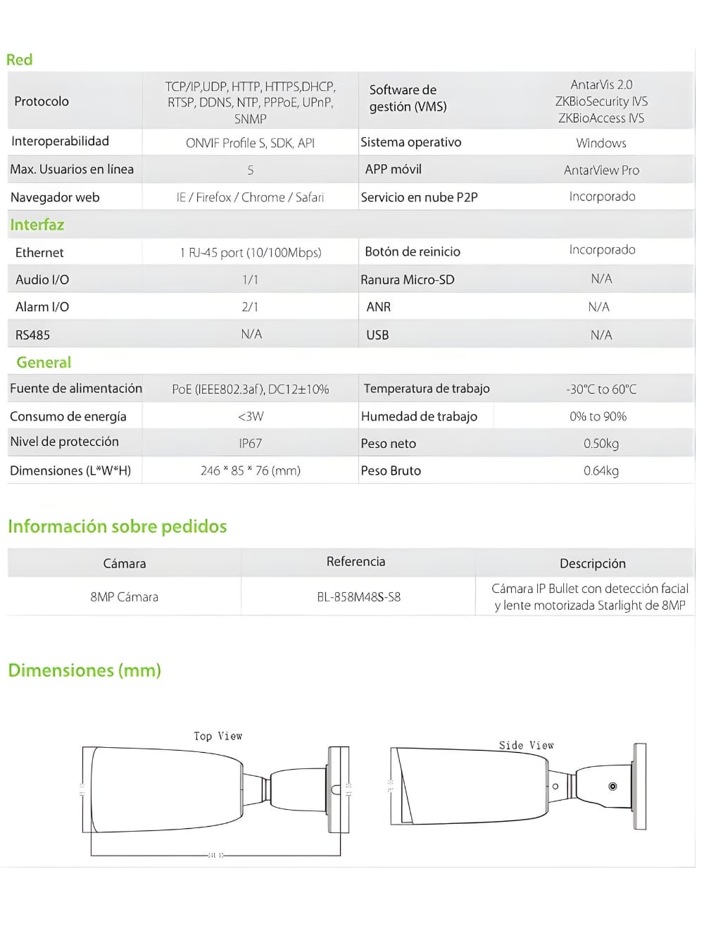 Cámara Motorizada IP Bala 8MP 80m Micro SD PRO 4 Cámara Motorizada IP Bala 8MP 80m Micro SD PRO - Imagen 4