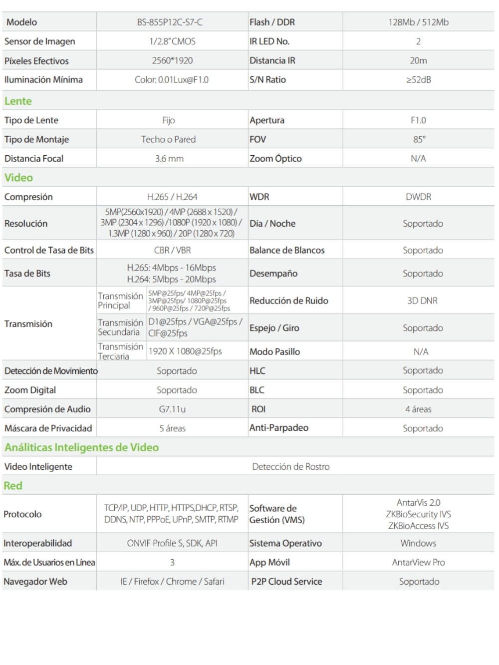 Cámara IP Bala 5MP 20m POE DWDR Full Color 3 camara a todo color (1)