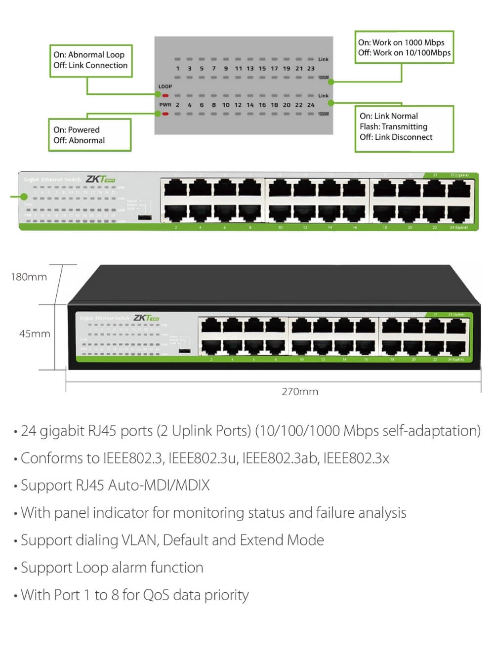 Switch Inteligente de 24P 10/100/1000 Mbps 2P UPLINK 3 switch 1000 Mbps (1)